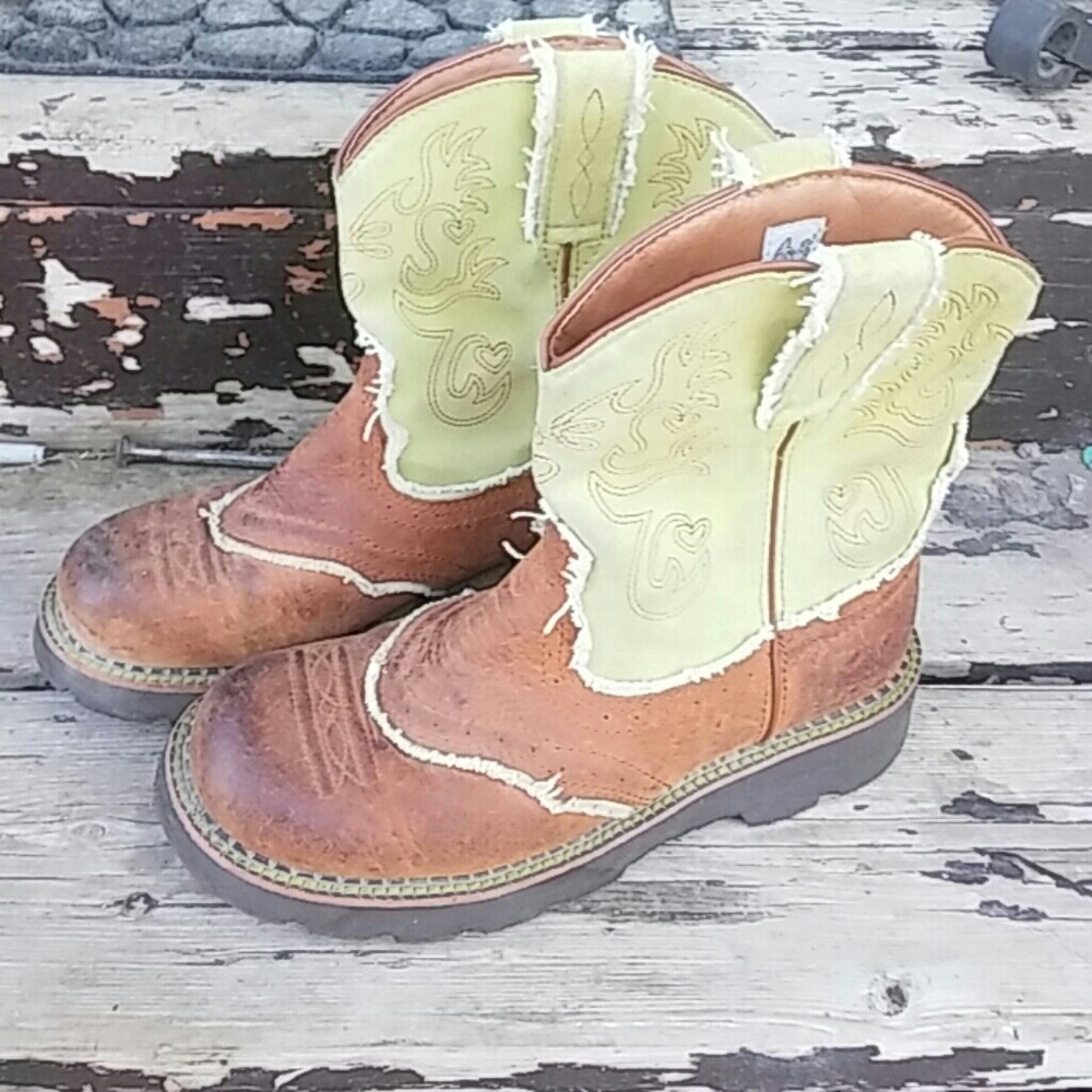 ARIAT FATBABY BROWN RUST SADDLE VAMP BOOTS